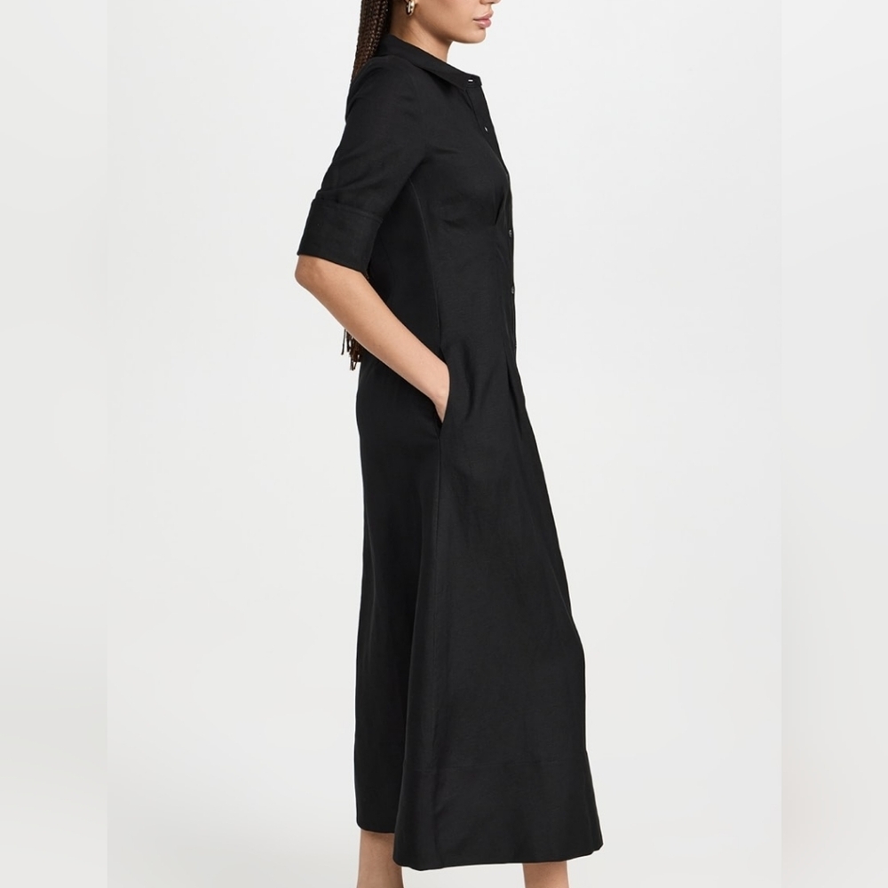 SIMKHAI Claudine Short Sleeve Shirt Midi Dress - Picture 3 of 14